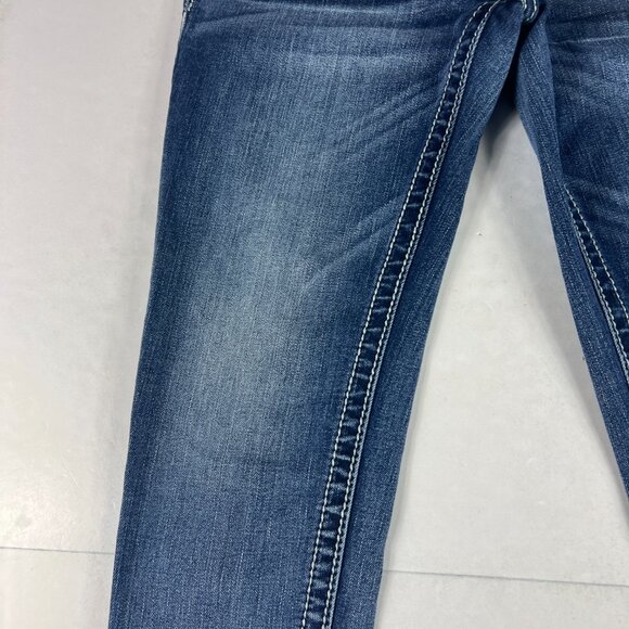 Miss Me Jeans Women's 29x25* Low Rise Skinny Ankle Blue Embellished Denim Tag 27 - Picture 4 of 16